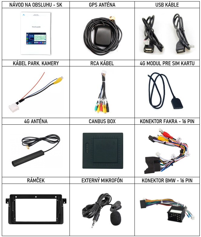 SK Prislusenstvo pre autorádio Everest n pre BMW E46 s CarPlay AndroidAuto - evtech.sk